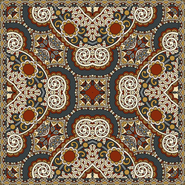 Ornamentale tradizionale floreale Paisley Bandanna — Vettoriale Stock