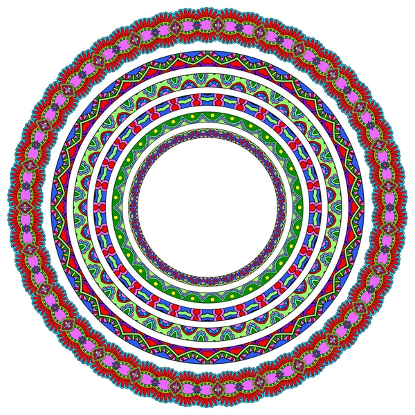 Набор круглых геометрических рам, орнамент границы круга, вектор — стоковый вектор