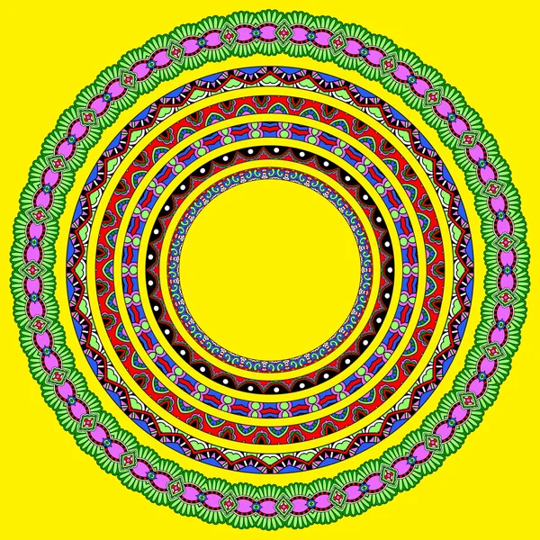 Uppsättning av runda geometriska ramar, cirkel gränsen prydnad, vektor — Stock vektor