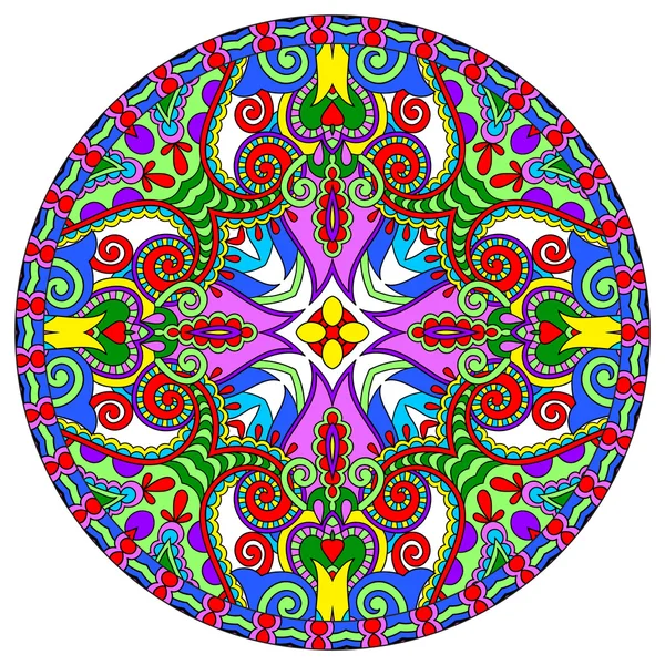 Conception décorative du modèle de plat circulaire, motif géométrique rond — Image vectorielle