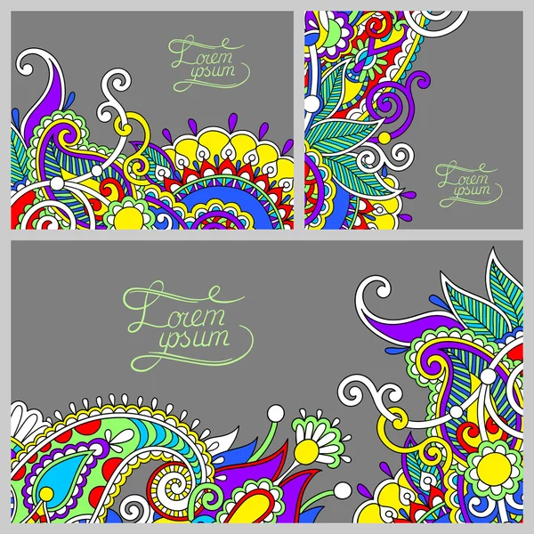 Set of floral decorative background, template frame design for c — Stock Vector