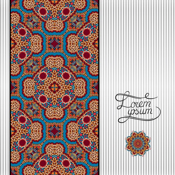 Fondo geométrico floral, plantilla de diseño ornamental vintage — Vector de stock