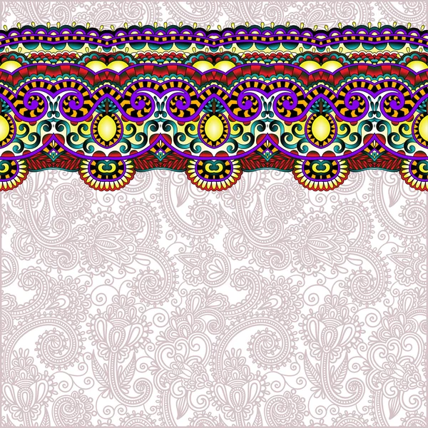 Fundo floral ornamentado com listra de ornamento — Vetor de Stock