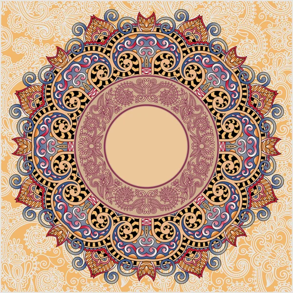 Modèle ornemental avec fond floral cercle — Image vectorielle