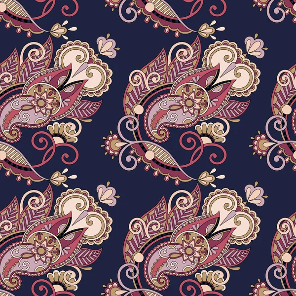 Mão desenho ornamentado flor sem costura paisley design fundo, u — Vetor de Stock