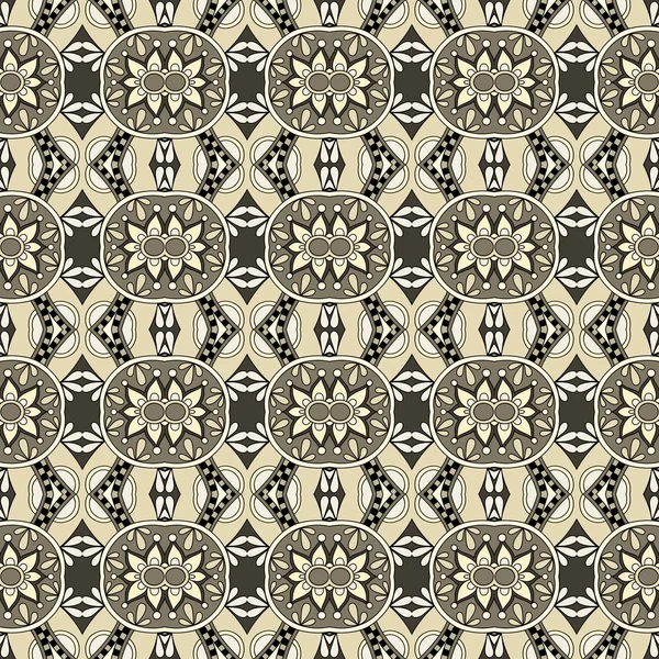 Geometría vintage floral patrón sin costuras — Vector de stock