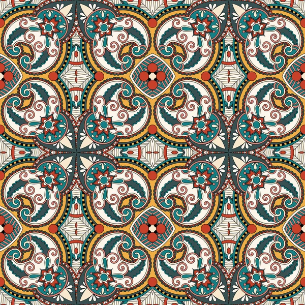 Géométrie vintage floral motif sans couture — Image vectorielle