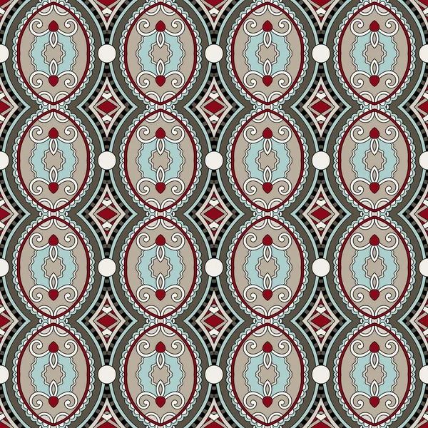 Geometrie vintage naadloze bloemmotief — Stockvector