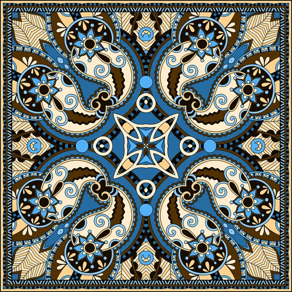 Traditionelle Zierblumen Paisley Bandanna — Stockvektor