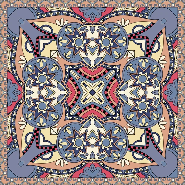 Traditionelle Zierblumen Paisley Bandanna. — Stockvektor