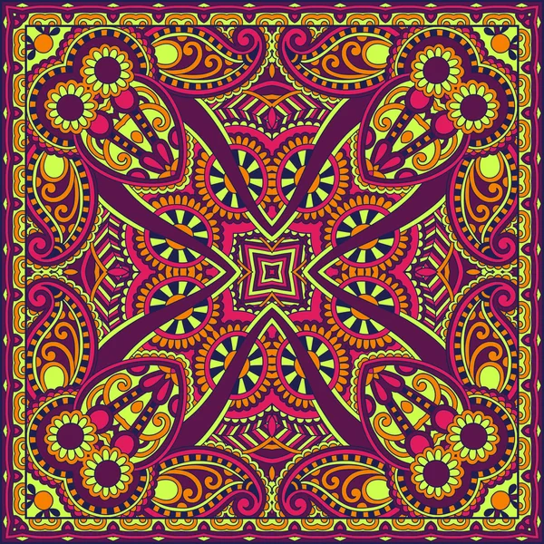 Traditional ornamental floral paisley bandanna — Stock Vector