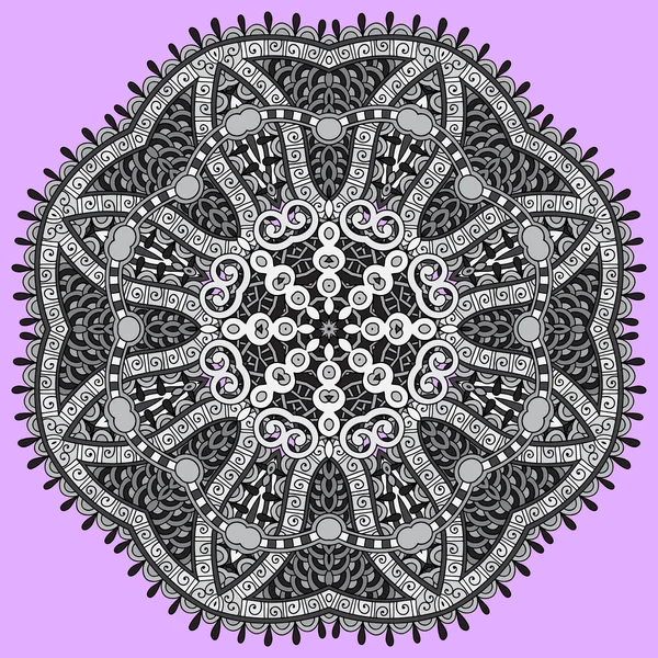 Серый круговой декоративный геометрический узор для дези моды yoga — стоковый вектор