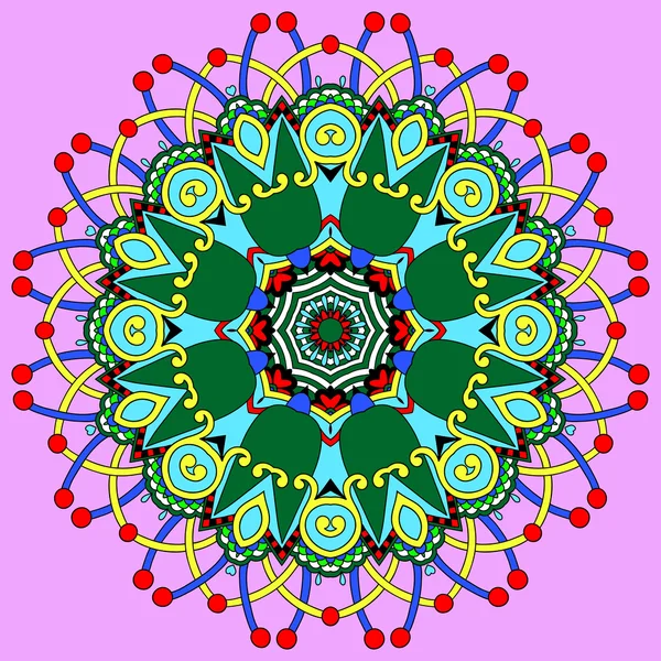 Коло мереживний орнамент, круглий орнаментальний геометричний візерунок , — стоковий вектор