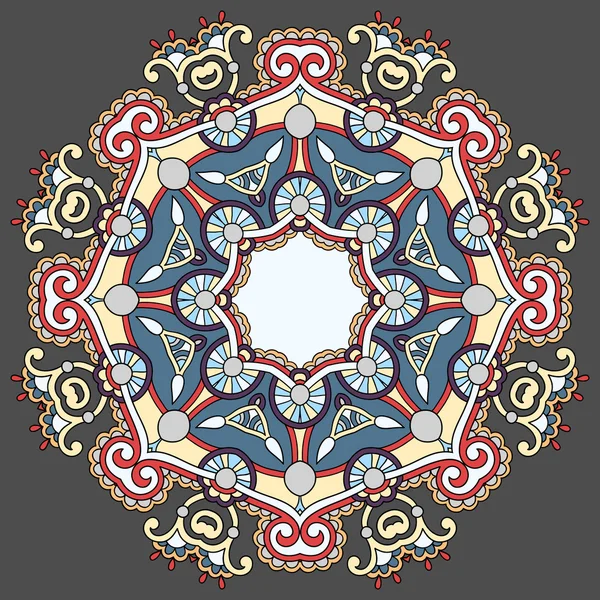 Коло мереживний орнамент, круглий орнаментальний геометричний візерунок — стоковий вектор