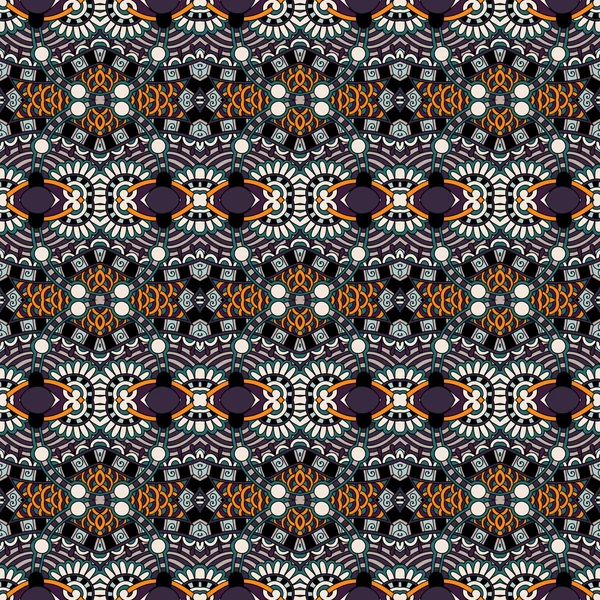 Seamless geometry vintage pattern, ethnic style ornamental backg — Stock Vector