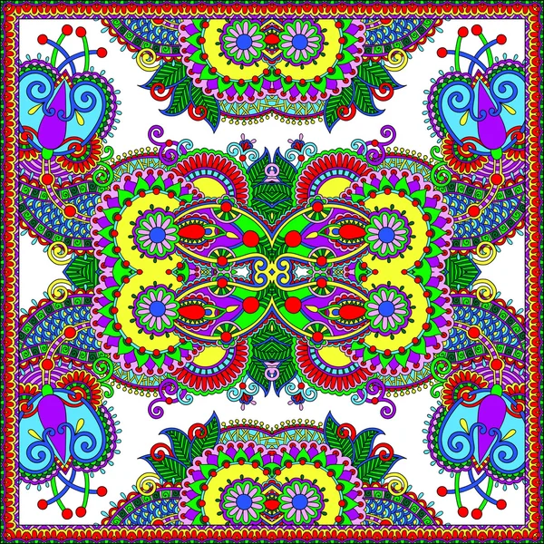 Floral tradicional ornamental Paisley Bandanna — Vector de stock