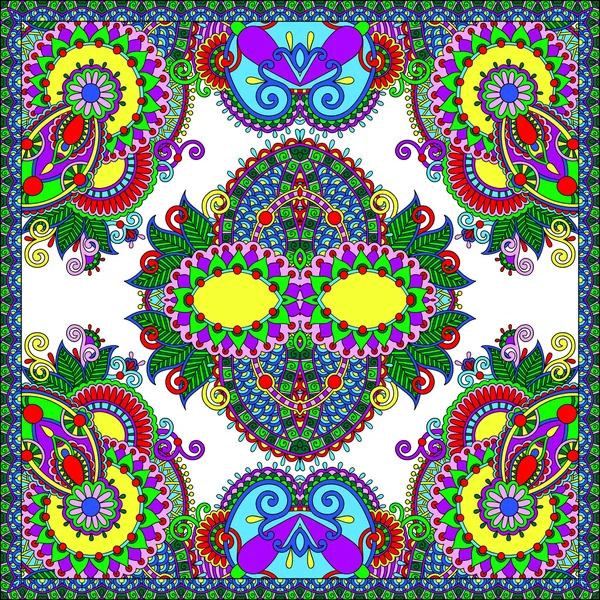 Floral tradicional ornamental Paisley Bandanna — Vector de stock