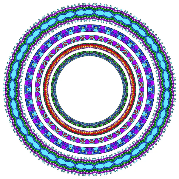Set of round geometrical frames, circle border ornament, vector — Stock Vector