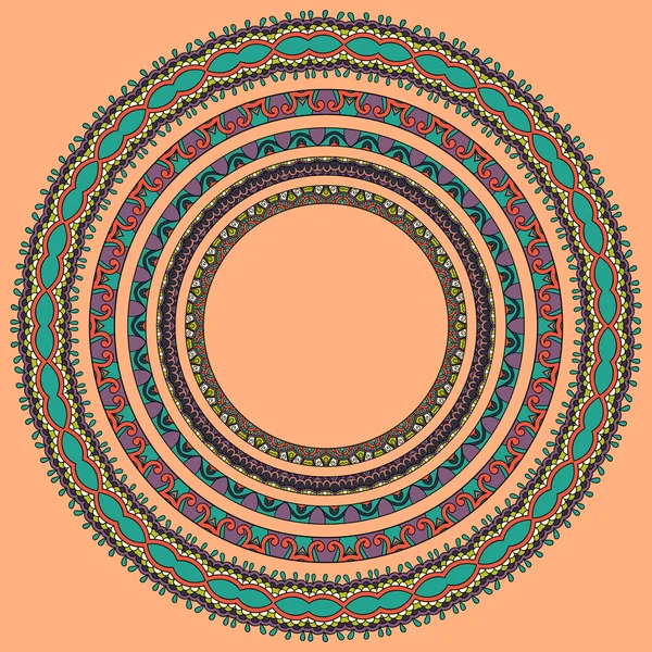 Conjunto de marcos geométricos redondos, ornamento borde círculo, vector — Vector de stock