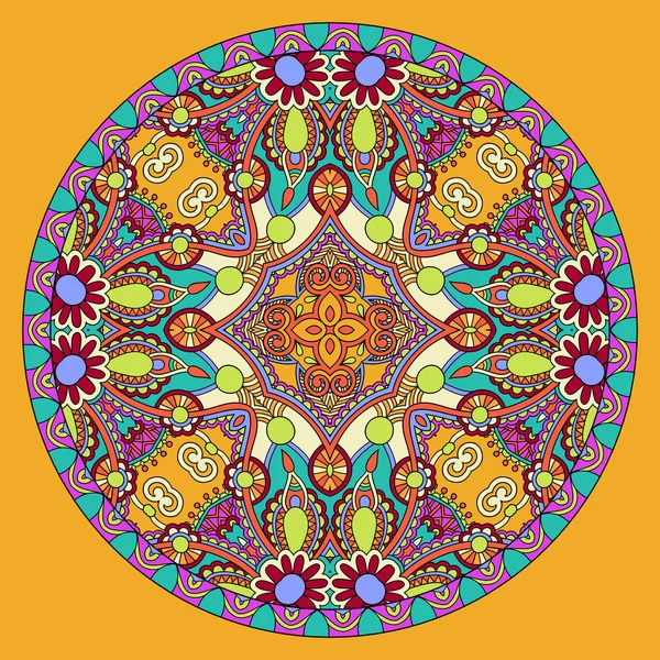 Decoratieve ontwerp van cirkel schotel sjabloon, ronde geometrische patte — Stockvector