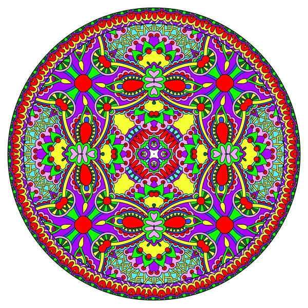 Decoratieve ontwerp van cirkel schotel sjabloon, ronde geometrische patte — Stockvector