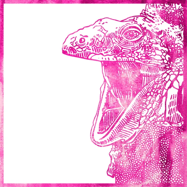 Akvarell djurens bakgrund i rosa färg — Stock vektor