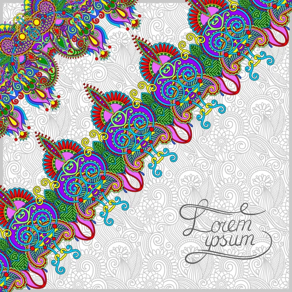 Ornamental baggrund med blomsterbånd, stribe mønster, greeti – Stock-vektor