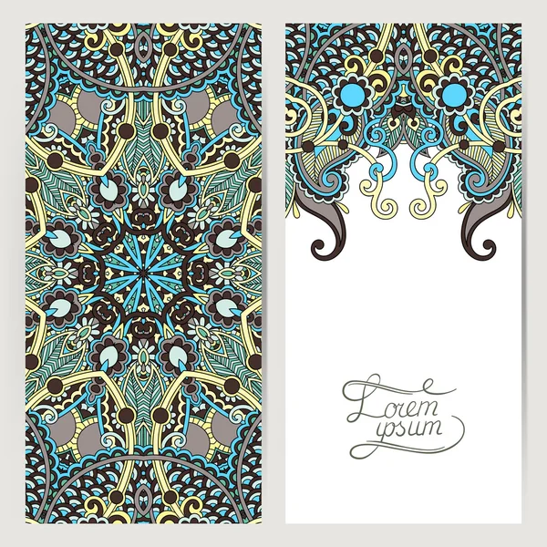 Decorative label card for vintage design, ethnic pattern, antiqu — Stock Vector