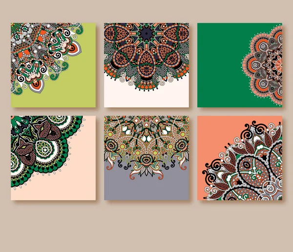 Коллекция декоративных цветочных открыток в винтажном стиле , — стоковый вектор