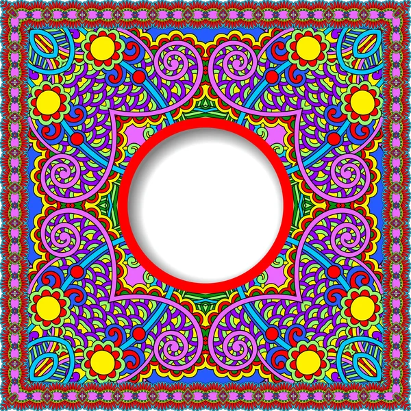 Floral round pattern in ukrainian oriental ethnic style — Stock Vector