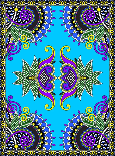 Ukraiński orientalne ozdobnych dywan kwiatowy wzór — Wektor stockowy