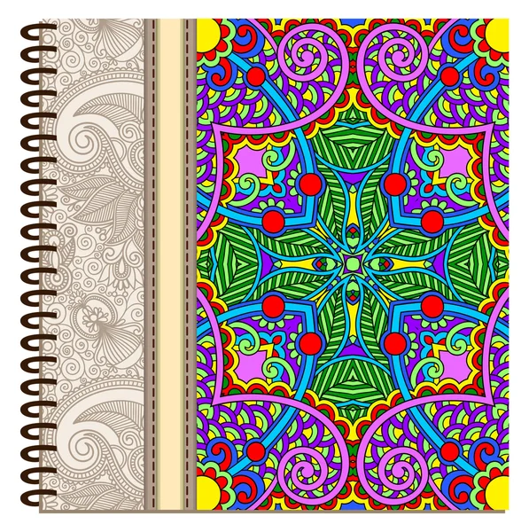 A spirál díszítő notebook cover design — Stock Vector