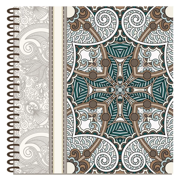 Diseño de portada de cuaderno ornamental en espiral — Archivo Imágenes Vectoriales
