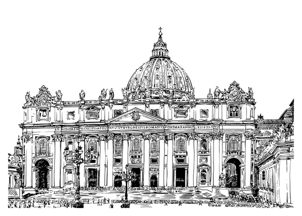 St. Peters Cathedral, Rome, Vatican, Italy — Stock Vector