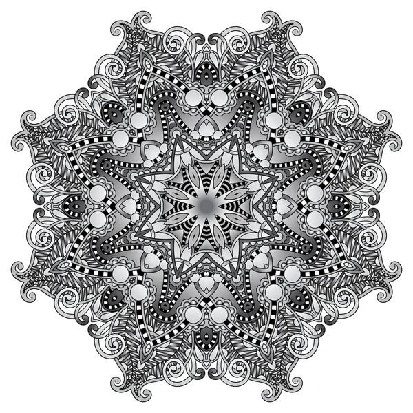 ヨガ ファッション desi の灰色の円形装飾的な幾何学模様 — ストックベクタ