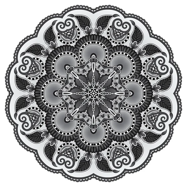 Patrón geométrico decorativo circular gris para yoga fashion desi — Vector de stock