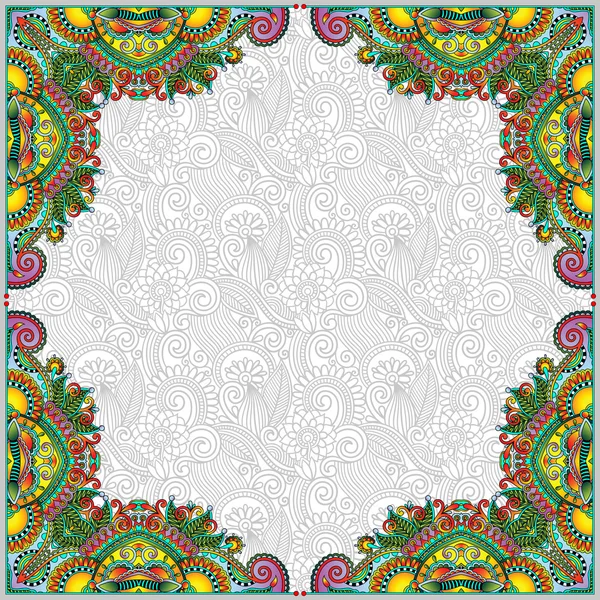 Marco vintage floral, estilo étnico ucraniano — Vector de stock