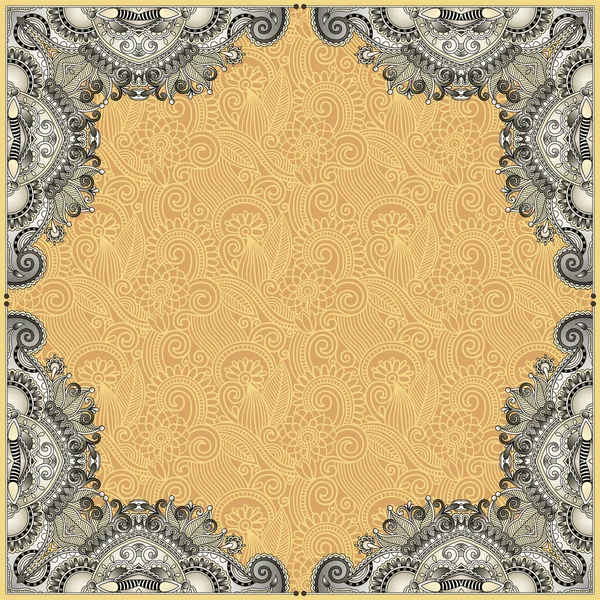 Marco vintage floral, estilo étnico ucraniano — Vector de stock