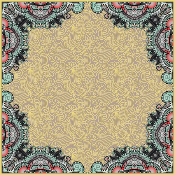 Cadre floral vintage, style ethnique ukrainien — Image vectorielle