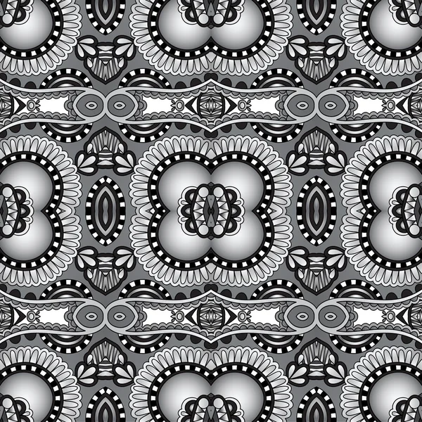 Géométrie grise motif floral vintage sans couture — Image vectorielle