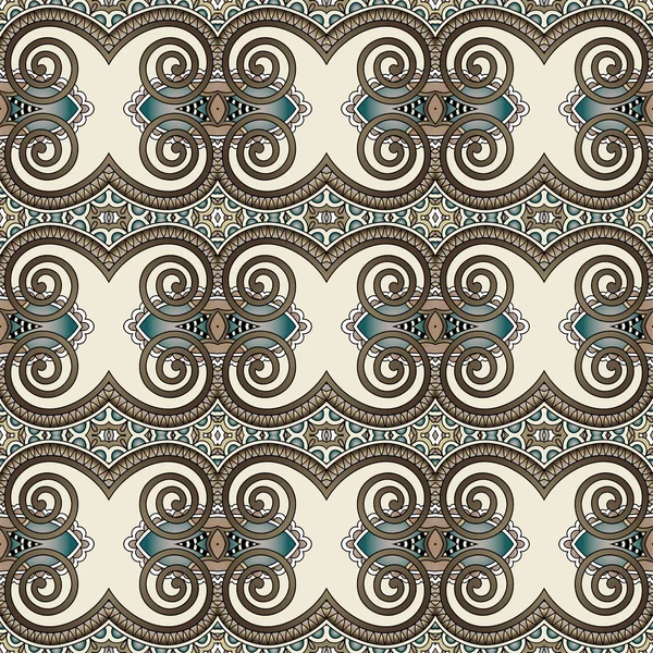 Seamless geometry vintage pattern, ethnic style ornamental backg — Stock Vector