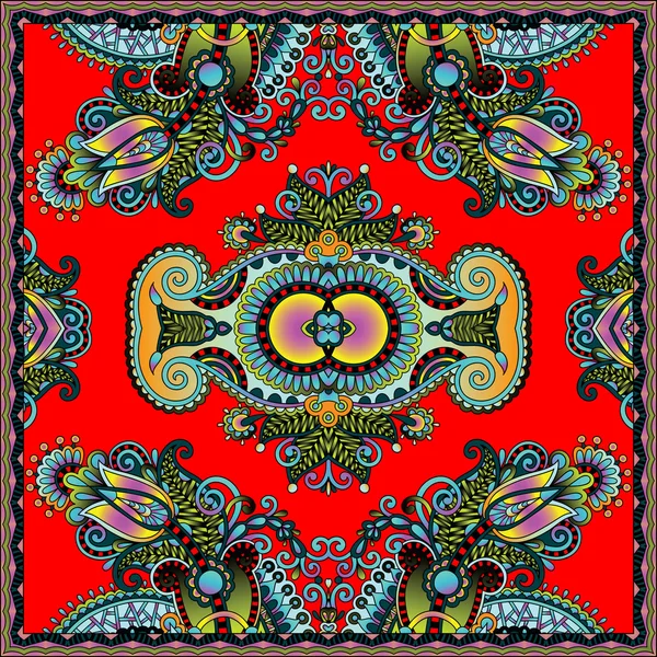 Floral tradicional ornamental Paisley Bandanna . — Vector de stock