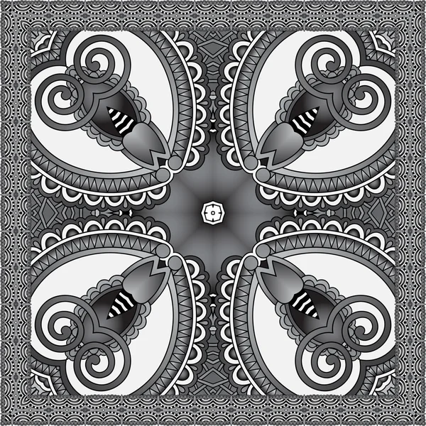 Grau ornamental florales Paisley Bandanna — Stockvektor