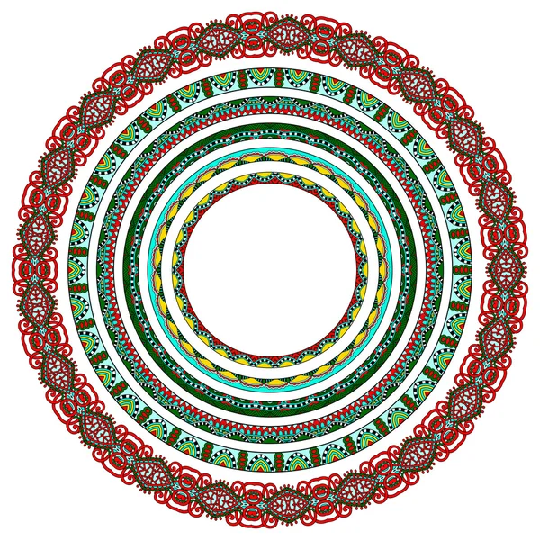 Набор круглых геометрических рам, орнамент границы круга, вектор — стоковый вектор