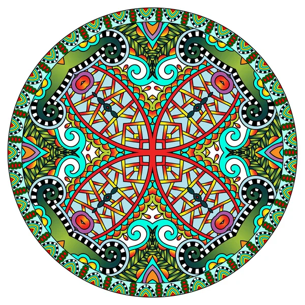 Decoratieve ontwerp van cirkel schotel sjabloon, ronde geometrische patte — Stockvector