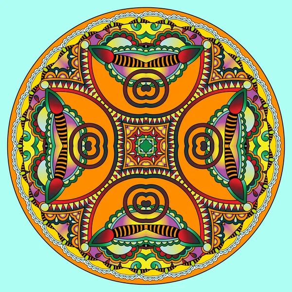 Decoratieve ontwerp van cirkel schotel sjabloon, ronde geometrische patte — Stockvector