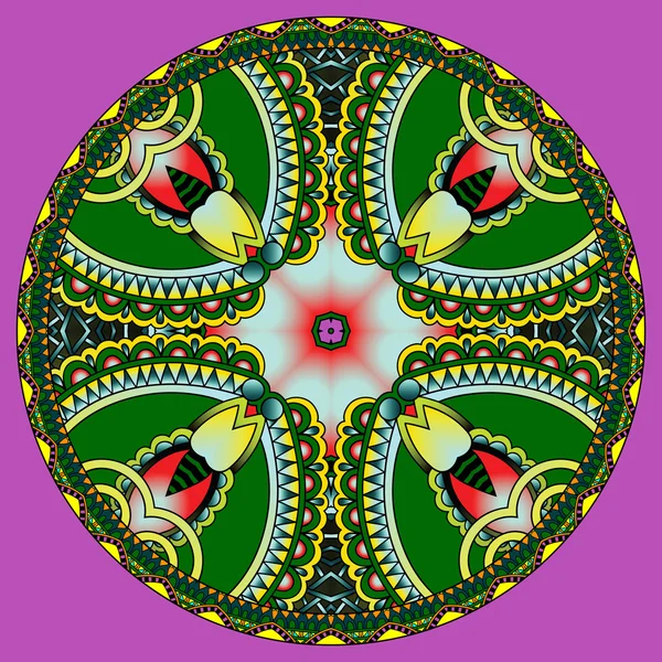 Decoratieve ontwerp van cirkel schotel sjabloon, ronde geometrische patte — Stockvector
