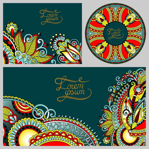 Conjunto de fondo decorativo floral, diseño de marco de plantilla para c — Vector de stock