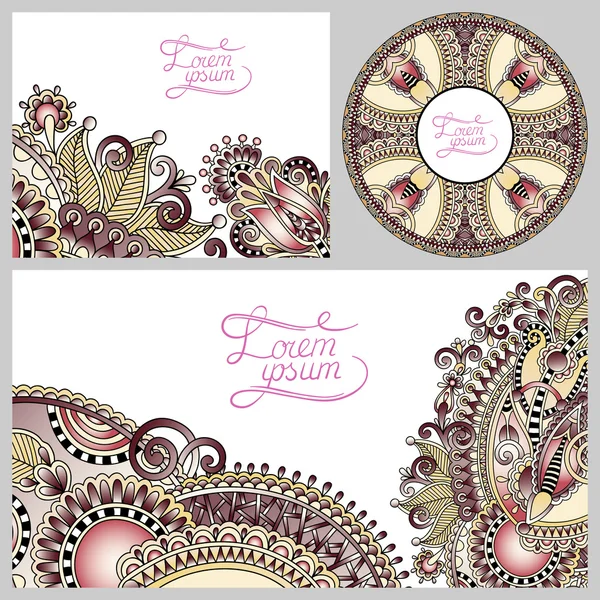 Conjunto de fondo decorativo floral, diseño de marco de plantilla para c — Vector de stock