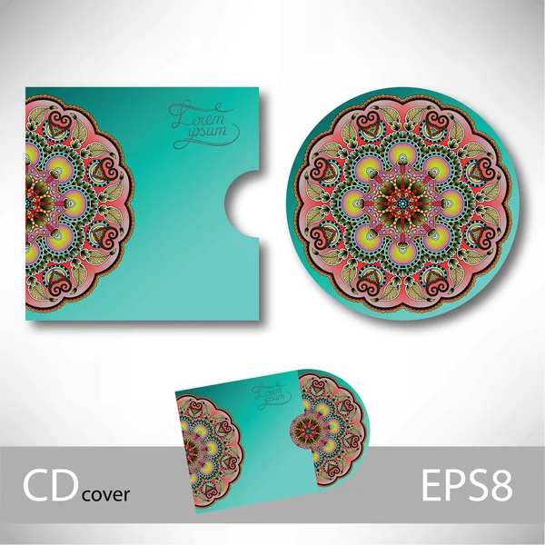 Šablona návrhu obal CD s ukrajinských etnických styl ornament — Stockový vektor